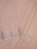 Kota tissue fancy saree light peach color allover embroidery & zari border with short pallu and plain self blouse