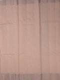 Kota tissue fancy saree light peach color allover embroidery & zari border with short pallu and plain self blouse