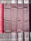 Kanchi pattu saree rose pink color allover zari weaves & big zari border with rich pallu and contrast plain bouse