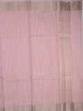 Kota tissue fancy saree baby pink color allover embroidery & zari border with short pallu and plain self blouse