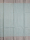 Kota tissue fancy saree pastel blue color allover embroidery & zari border with short pallu and plain self blouse