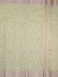 Kota tissue fancy saree light pista green color allover embroidery & zari border with short pallu and plain self blouse