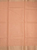 Kota tissue fancy saree peach color allover embroidery & zari border with short pallu and plain self blouse