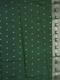 Dupion fancy saree greenish yellow color allover zari motifs & zari border with rich pallu and plain contrast blouse