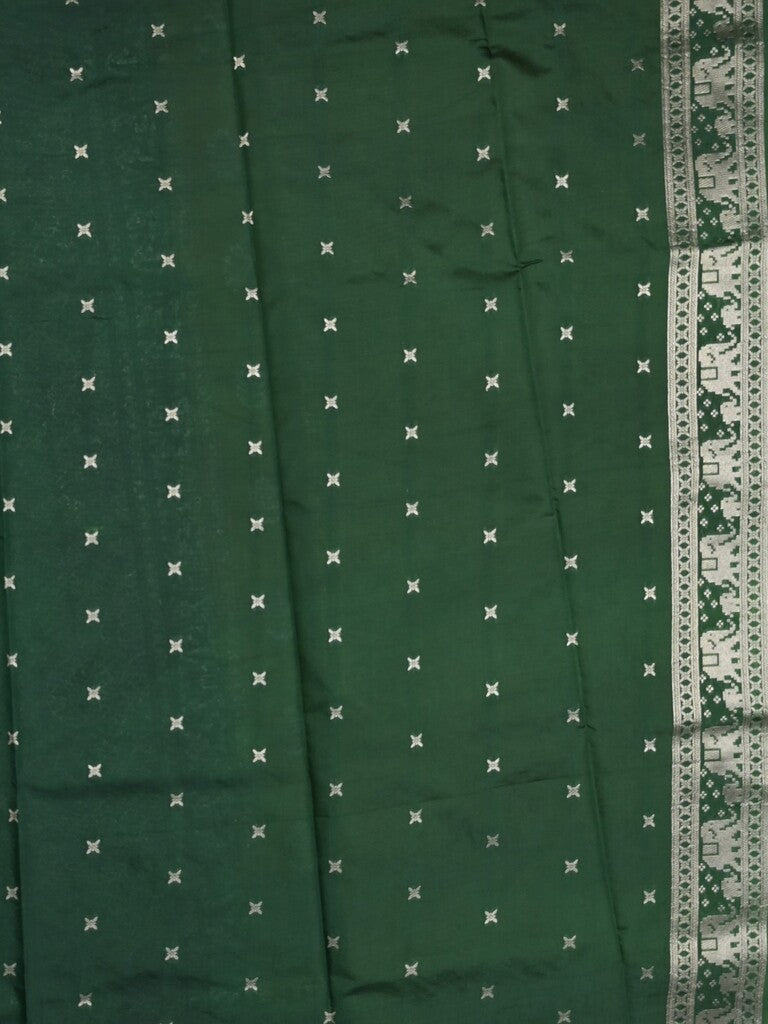 Dupion fancy saree greenish yellow color allover zari motifs & zari border with rich pallu and plain contrast blouse