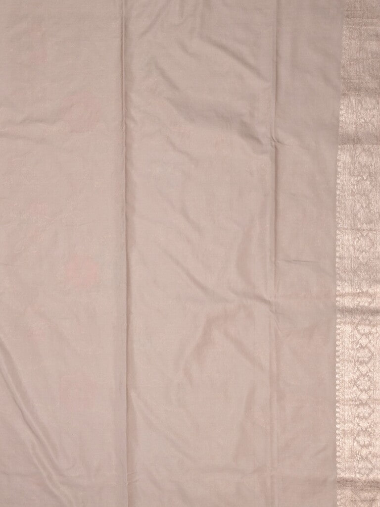 Georgette fancy saree grey color allover zari weaves & zari border with rich pallu and plain self blouse