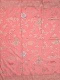 Georgette fancy saree coral pink color allover zari weaves & zari border with rich pallu and plain self blouse