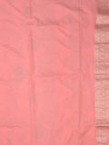 Georgette fancy saree coral pink color allover zari weaves & zari border with rich pallu and plain self blouse