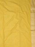 Georgette fancy saree golden yellow color allover zari weaves & zari border with rich pallu and plain self blouse