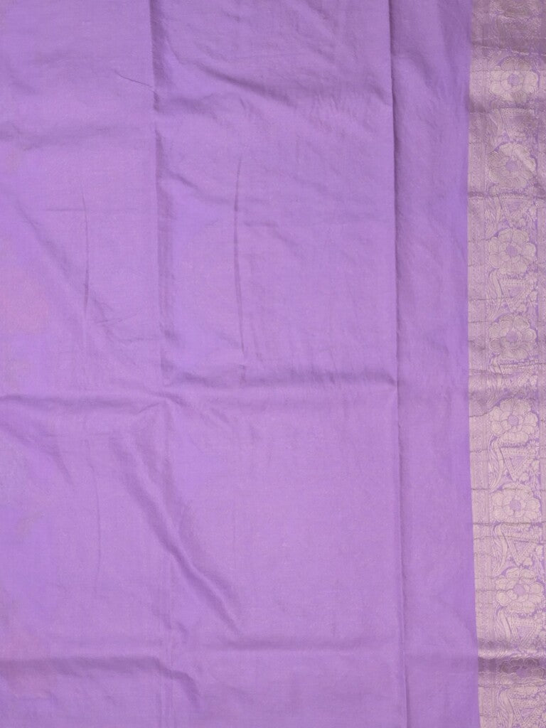 Georgette fancy saree lavender color allover zari weaves & zari border with rich pallu and plain self blouse
