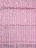Jute tissue fancy saree light peach color allover embroidery & zari border with short pallu and plain self blouse Copy