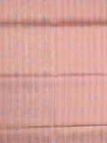 Tussar fancy saree peach color allover motifs & printed border with running pallu and attached self blouse