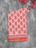 Saree white and red color