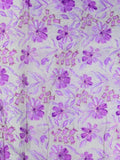 Crape silk fabric light lavender color allover prints & sequence work