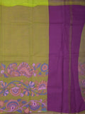 Kota fancy saree parrot green color allover prints & small kaddi border with contrast pallu and plain blouse