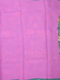 Kota fancy saree navy blue color allover prints & small kaddi border with contrast pallu and plain blouse