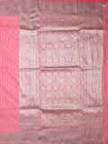 Banaras pattu saree light pink color allover zari motifs & zari border with rich pallu and attached plain blouse