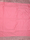 Banaras pattu saree light pink color allover zari motifs & zari border with rich pallu and attached plain blouse