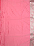 Banaras pattu saree light pink color allover zari motifs & zari border with rich pallu and attached plain blouse