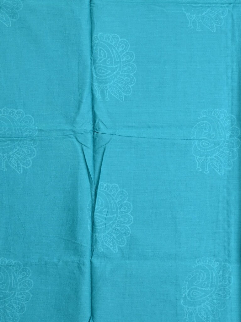 Mul cotton saree black color allover prints & printed border with printed pallu and plain contrast blouse