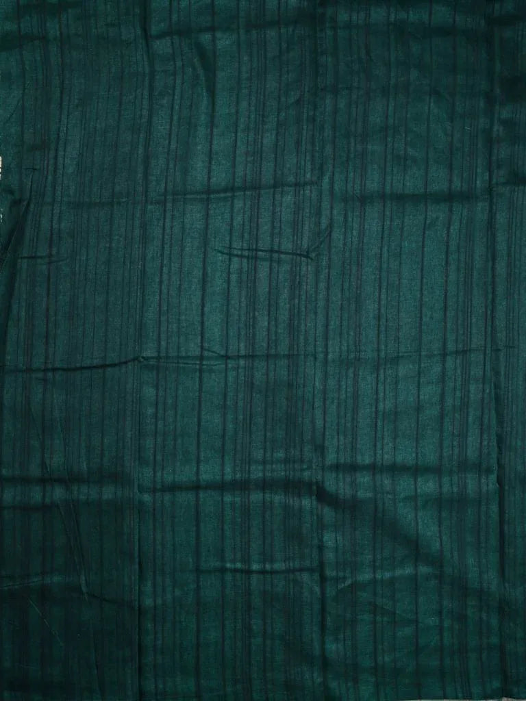 Fancy tussar saree green color with allover small flower motive prints, small zari kaddi border, short pallu and plain blouse