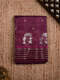 Raw mango pattu saree maroon color allover stripes, zari motifs & zari border with rich pallu and contrast plain blouse