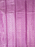 Raw mango pattu saree purple color allover zari motifs & zari border with short pallu and brocade blouse