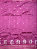 Raw mango pattu saree purple color allover stripes, zari motifs & zari border with rich pallu and contrast plain blouse