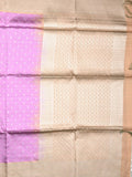 Tussar fancy saree lavender color allover zari motifs & zari border with rich pallu and contrast plain blouse