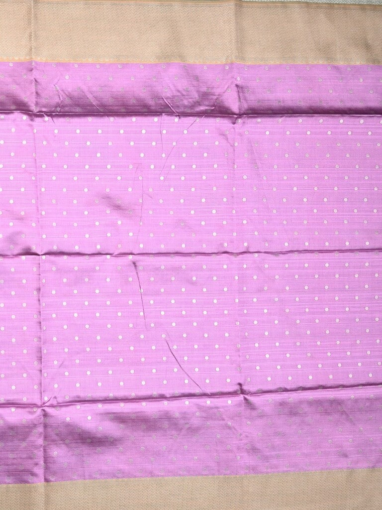 Tussar fancy saree lavender color allover zari motifs & zari border with rich pallu and contrast plain blouse