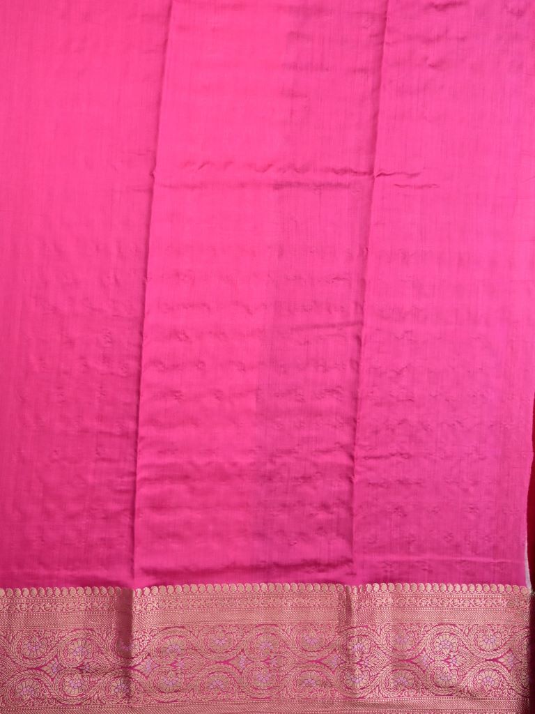 Munga pattu saree maroon color allover zari motifs & zari border with brocade pallu and plain contrast blouse