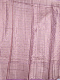 Munga pattu saree violet color allover zari motifs & zari border with brocade pallu and plain contrast blouse