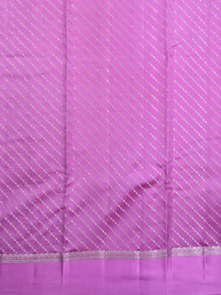 Raw mango pattu saree lavender color allover zari motifs & small kaddi border with short pallu and attached blouse