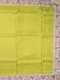 Dola tissue fancy saree parrot green color allover stripes & designer fancy border with running pallu and embroidery blouse