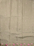 Dola tissue fancy saree snuff color allover stripes & designer fancy border with running pallu and embroidery blouse