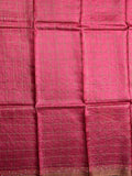 Tussar fancy saree maroon color allover prints & with small kaddi border with printed pallu and plain blouse