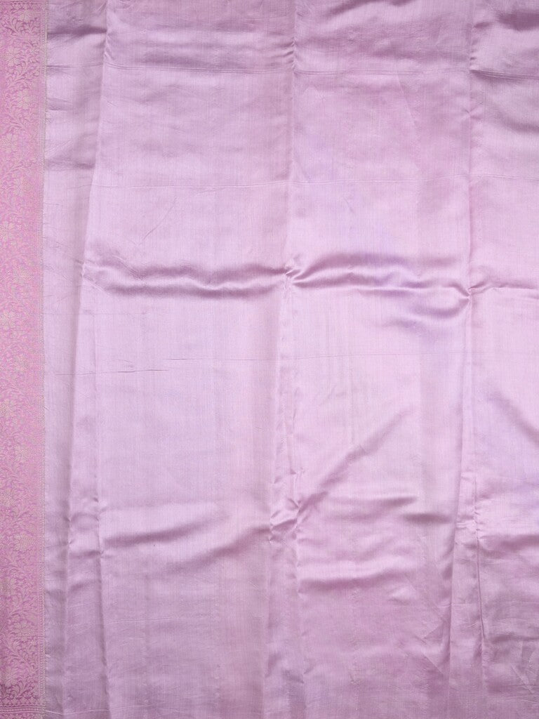 Raw mango pattu saree light purple color allover zari weaves & zari border with rich pallu and attached plain blouse