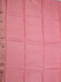 Tabby silk fancy saree light pink color allover zari weaves & zari border with zari pallu and attached plain blouse