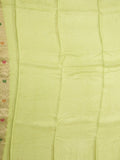 Tabby silk fancy saree light green color allover zari weaves & zari border with zari pallu and attached plain blouse