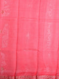 Pure jaipur kota fancy saree red color allover zari motifs & zari border with short pallu and attached plain blouse