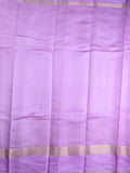 Raw mango pattu saree lavender color allover zari motifs & zari border with short pallu and attached plain blouse