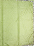 Organza fancy saree pista green color allover sequence & embroidery border with running pallu and stitched blouse