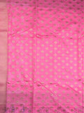 Dupion fancy saree pink color allover zari weaves & ikkath zari border with rich pallu and attached self blouse