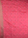 Dupion fancy saree pink color allover zari weaves & zari border with rich pallu and attached plain blouse