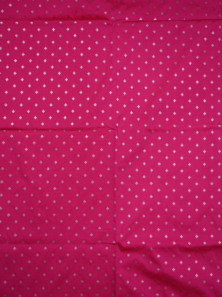 Banaras pattu saree dark pink color allover small zari motives & zari weaving border with rich pallu and plain blouse
