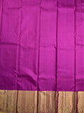 Kanchi pattu bridal saree cream color allover zari weaves & kanchi border with rich pallu and contrast plain blouse