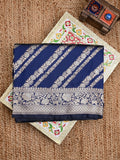 Banaras fancy saree navy blue color allover zari weaves & zari border with rich pallu and brocade blouse