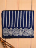 Banaras fancy saree navy blue color allover zari weaves & zari border with rich pallu and plain blouse