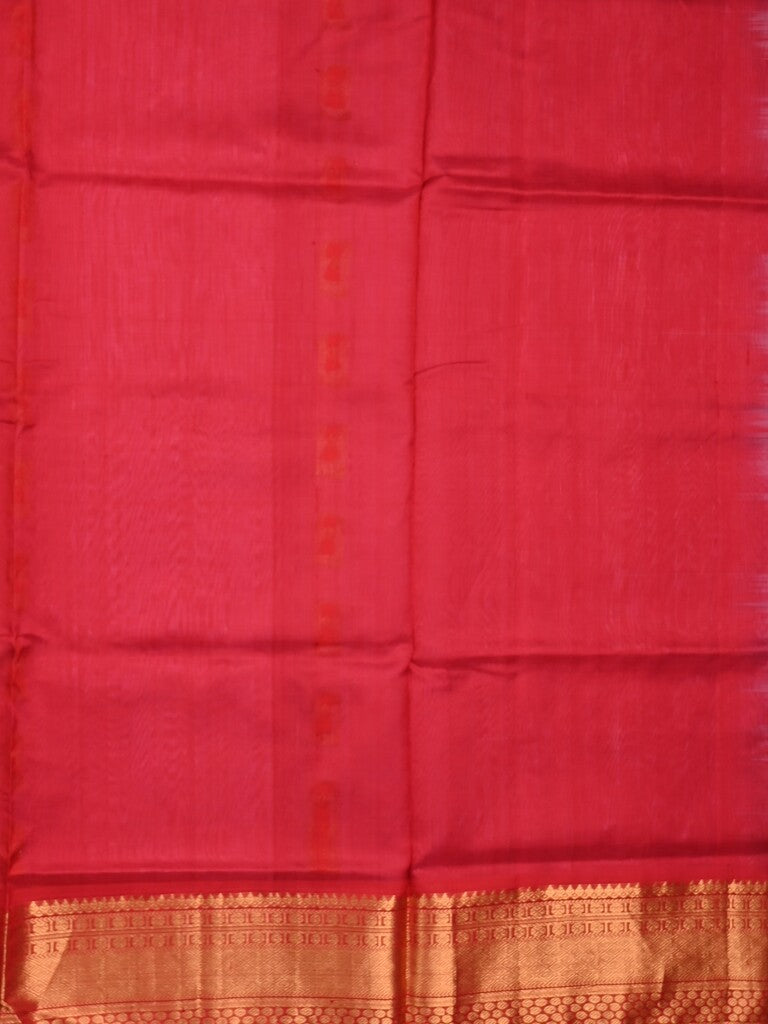 Venkatagiri pattu saree purple color allover zari motifs & kaddi border with rich contrast pallu and attached plain blouse