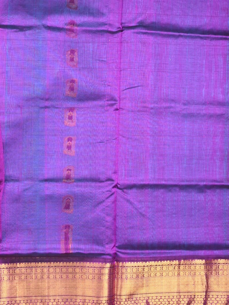 Venkatagiri pattu saree sky blue color allover zari motifs & kaddi border with rich contrast pallu and attached plain blouse